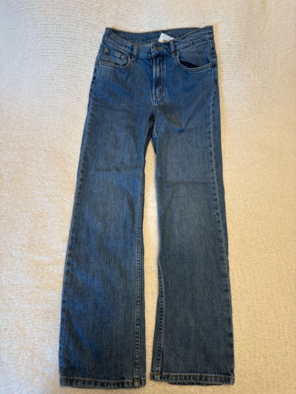 Massimo Dutti Women's Dark Blue Cropped Straight Jeans